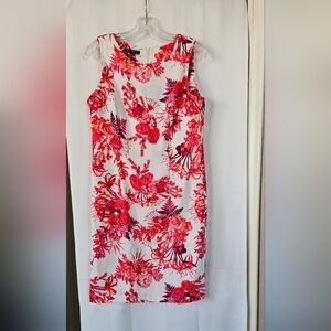 Mario Serrani red floral Sleeveless dress size‎ 10